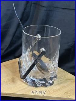 Cristal de Daum vintage Seau à glace modèle Bleneau 1960 Anse métal argenté