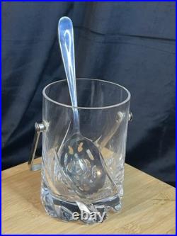 Cristal de Daum vintage Seau à glace modèle Bleneau 1960 Anse métal argenté