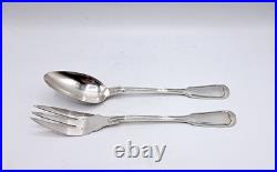 Cuillère à ragoût et sa Fourchette Modèle Filet Métal argenté