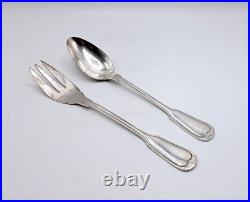 Cuillère à ragoût et sa Fourchette Modèle Filet Métal argenté