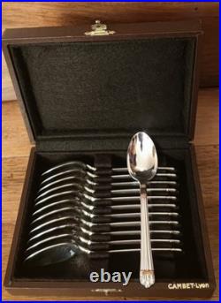 Cuillères à café, thé métal argenté Christofle Modèle Aria bicolore