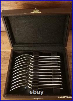 Cuillères à café, thé métal argenté Christofle Modèle Aria bicolore