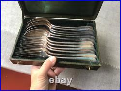 Cuillères et fourchettes métal argenté CHRISTOFLE modèle CLUNY 6+6