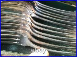 Cuillères et fourchettes métal argenté CHRISTOFLE modèle CLUNY 6+6