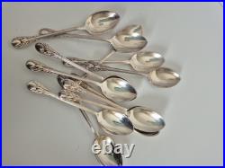 Cuillères métal argenté modèle filet perlé x12 vintage art de Table