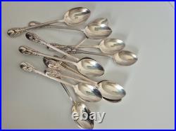 Cuillères métal argenté modèle filet perlé x12 vintage art de Table