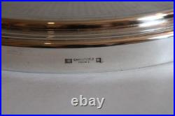 Dessous de plat en métal argenté, orfèvre Christofle modèle Cléry, guilloché Dessous de plat en métal argenté, orfèvre Christofle modèle Cléry, guilloché