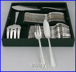 Dixi, 12 couverts à poisson + 1 couvert de service modèle Contours métal argenté