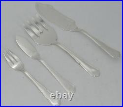 Dixi, 12 couverts à poisson + 1 couvert de service modèle Contours métal argenté