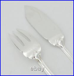 Dixi, 12 couverts à poisson + 1 couvert de service modèle Contours métal argenté