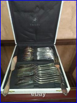 ERCUIS 11+12 couteaux et fourchettes à poisson métal argenté modele Pompadour