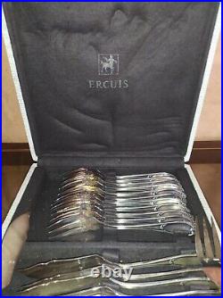 ERCUIS 11+12 couteaux et fourchettes à poisson métal argenté modele Pompadour