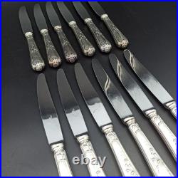 ERCUIS 12 COUTEAUX DE TABLE EN MÉTAL ARGENTÉ Modèle DUBARRY / DU BARRY