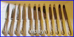 ERCUIS 12 COUTEAUX modèle Du Barry métal argenté Cutlery Set 12 knives
