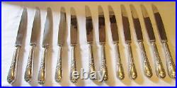 ERCUIS 12 COUTEAUX modèle Du Barry métal argenté Cutlery Set 12 knives