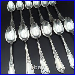 ERCUIS 12 CUILLÈRES DE TABLE EN MÉTAL ARGENTÉ Modèle DUBARRY / DU BARRY