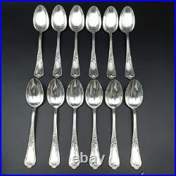 ERCUIS 12 CUILLÈRES DE TABLE EN MÉTAL ARGENTÉ Modèle DUBARRY / DU BARRY