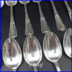 ERCUIS 12 CUILLÈRES DE TABLE EN MÉTAL ARGENTÉ Modèle DUBARRY / DU BARRY