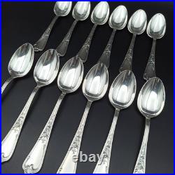 ERCUIS 12 CUILLÈRES DE TABLE EN MÉTAL ARGENTÉ Modèle DUBARRY / DU BARRY
