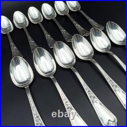 ERCUIS 12 CUILLÈRES DE TABLE EN MÉTAL ARGENTÉ Modèle DUBARRY / DU BARRY