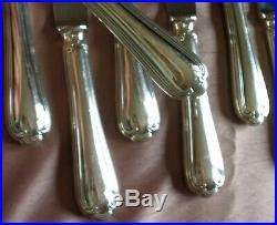 ERCUIS 12 Couteaux de table métal argenté & lames inox Modèle à filets SULLY