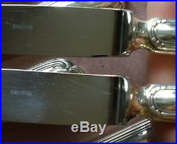 ERCUIS 12 Couteaux de table métal argenté & lames inox Modèle à filets SULLY