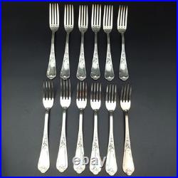 ERCUIS 12 FOURCHETTES DE TABLE EN MÉTAL ARGENTÉ Modèle DUBARRY / DU BARRY