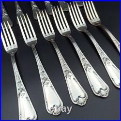 ERCUIS 12 FOURCHETTES DE TABLE EN MÉTAL ARGENTÉ Modèle DUBARRY / DU BARRY