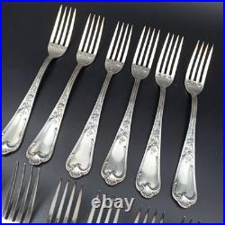 ERCUIS 12 FOURCHETTES DE TABLE EN MÉTAL ARGENTÉ Modèle DUBARRY / DU BARRY