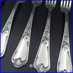 ERCUIS 12 FOURCHETTES DE TABLE EN MÉTAL ARGENTÉ Modèle DUBARRY / DU BARRY