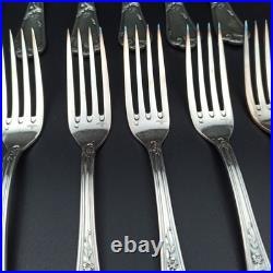 ERCUIS 12 FOURCHETTES DE TABLE EN MÉTAL ARGENTÉ Modèle DUBARRY / DU BARRY
