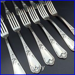 ERCUIS 12 FOURCHETTES DE TABLE EN MÉTAL ARGENTÉ Modèle DUBARRY / DU BARRY