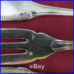 ERCUIS 12 couteaux & 12 fourchettes à poisson métal argenté modèle godrons perle