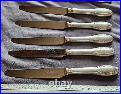 ERCUIS 12 couteaux à fromage en métal argenté modèle godrons Lames inox