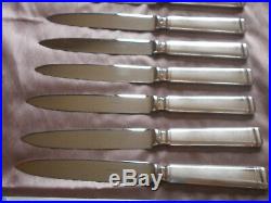 ERCUIS 12 couteaux de table en métal argenté Modèle NIL Rare