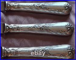 ERCUIS 12 couteaux de table en métal argenté modèle LOUIS XV