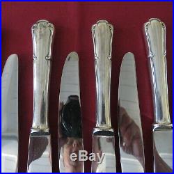 ERCUIS 12 couteaux de table en métal argenté modèle Valencay (filet)