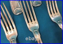 ERCUIS 12 couverts de table Métal argenté Modèle COQUILLE fourchettes Cuillères