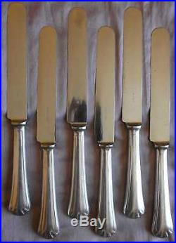 ERCUIS 6 Couteaux de table en métal argenté Modèle à vagues