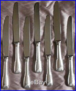 ERCUIS 6 couteaux de table en métal argenté modèle coquille proche vendôme