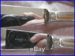 ERCUIS 6 couteaux de table en métal argenté modèle coquille proche vendôme