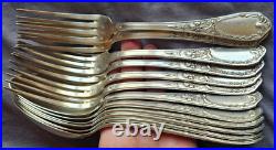 ERCUIS 6 couverts Fourchettes & Cuillères art nouveau métal argenté Modèle IRIS