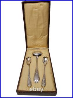 ERCUIS Couverts de service Salade, Louche Modèle IRIS ART NOUVEAU, Métal Argenté