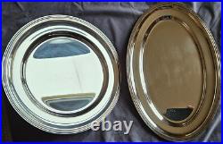 EUROP FELIX 1 Plat ovale + 1 plat rond en métal argenté modèle filets contouf