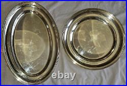 EUROP FELIX 1 Plat ovale + 1 plat rond en métal argenté modèle filets contouf