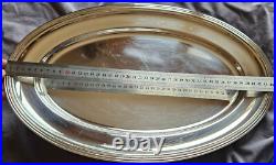 EUROP FELIX 1 Plat ovale + 1 plat rond en métal argenté modèle filets contouf