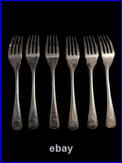 Ensemble 6 Fourchettes A Entremet Christofle en Métal Argenté Modèle Art Déco