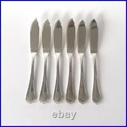 Ensemble de 6 couteaux à poissons Christofle en métal argenté, modèle Spatours