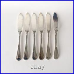 Ensemble de 6 couteaux à poissons Christofle en métal argenté, modèle Spatours