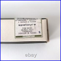 Ensemble de 6 couteaux à poissons Christofle en métal argenté, modèle Spatours